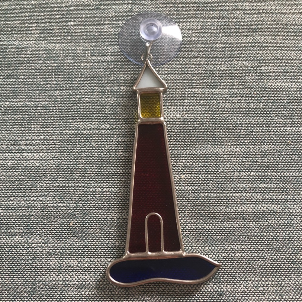 Tiffany Stained Glass Collectors Vintage Glass Window Catcher - Lighthouse